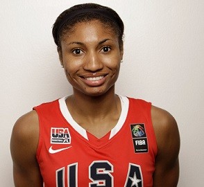 Women's Nike Angel McCoughtry USA Basketball Red Name & Number Performance  T-shirt