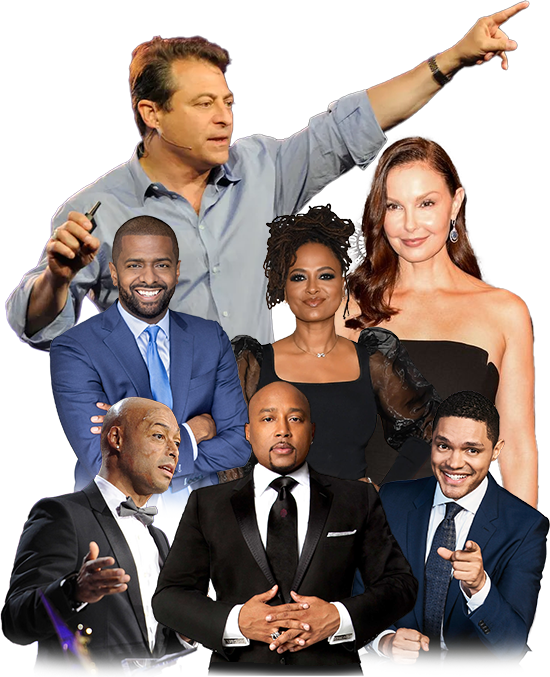 Daymond John, Ashley Judd, Trevor Nova, and four others collage 